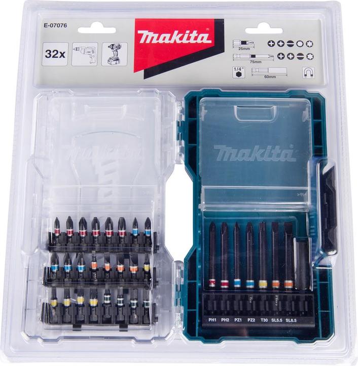 Actual product image Makita Bit set 32pcs. (Hexagonal (hexagonal) M3, Hexagonal (hexagonal) M5, Cross Phillips PH M2, Hexagon socket TX M20, Hexagon socket TX M25, Cross Pozidriv PZ M0, Hexagonal (hexagonal) M4, Cross Phillips PH M1, Hexagon socket TX M15, Cross Pozidriv PZ M3, Cross Phillips PH M0, Hexagon socket TX M30, Screw slot M4)