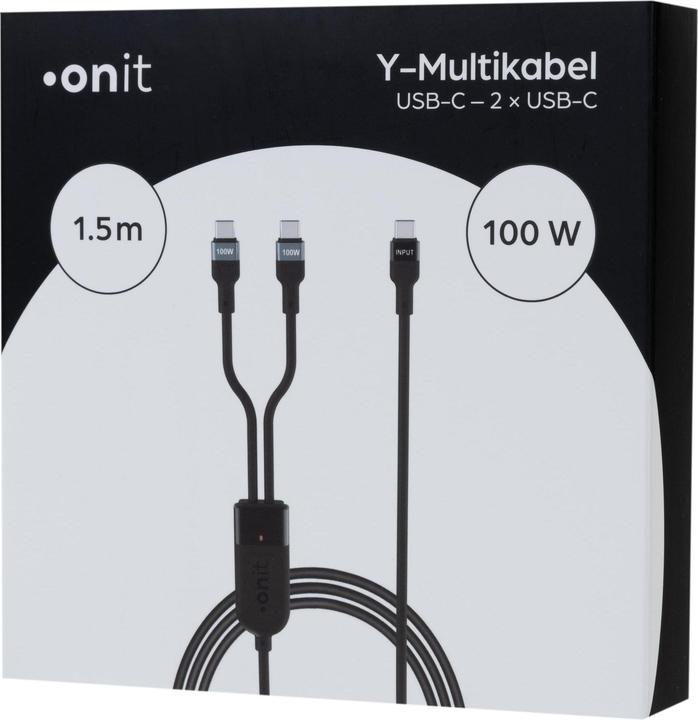 Image du produit Onit Câble USB 2.0 en Y USB C - USB C, 1,5 m (1.50 m, USB 2.0)