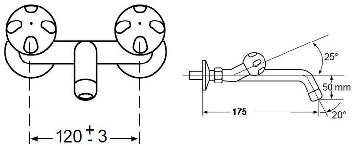 Produktbild Do it + Garden Wandarmatur Zweigriff 120/175mm