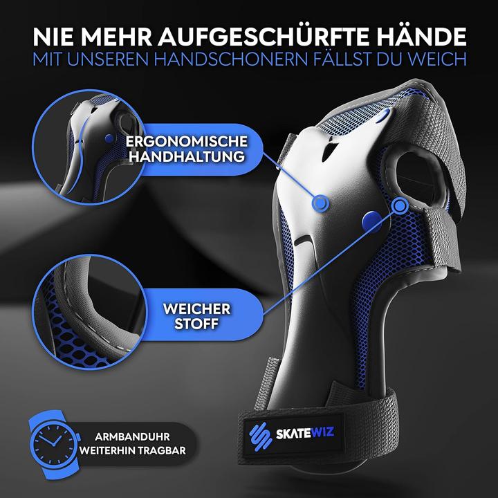 Produktbild Skatewiz Skate Protektoren (M, L, Handgelenkschoner, Knieschoner, Ellbogenschoner, 6 Stück)