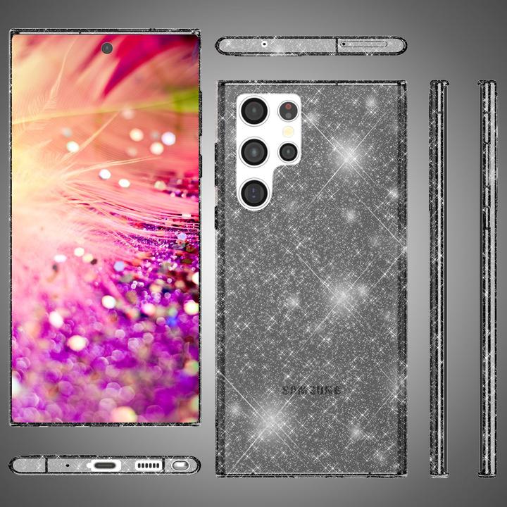 Immagine prodotto Nalia Copertura in silicone trasparente con glitter (Samsung Galaxy S24 Ultra)