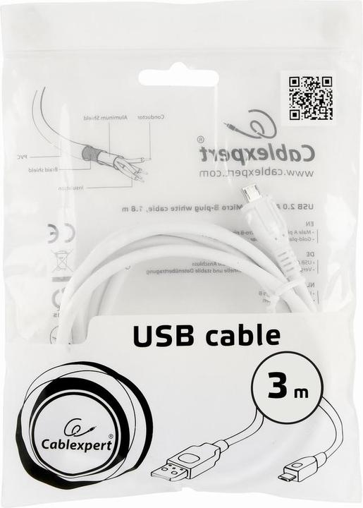 Produktbild Gembird CCP-mUSB2-AMBM-W-10 Micro-USB (3 m, USB 2.0)