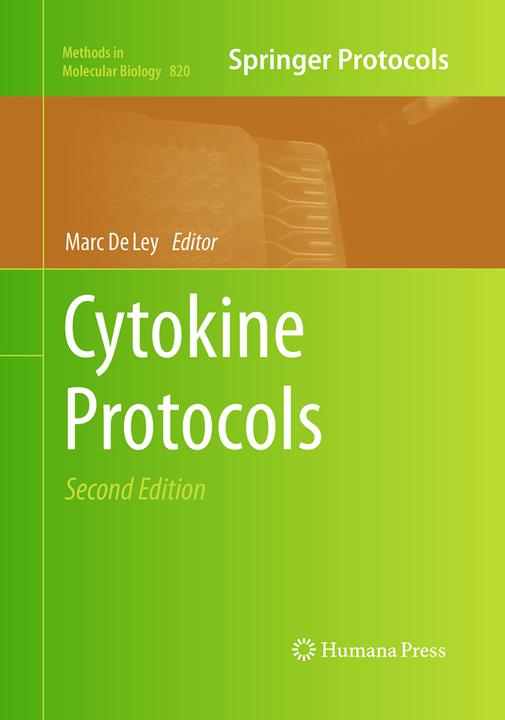Produktbild Cytokine Protocols (Englisch, Marc De Ley, 2016)