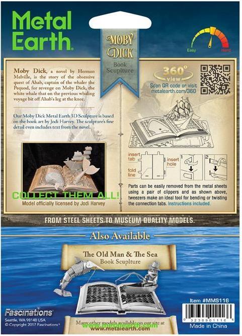 Actual product image Metal Earth constructie speelgoed Moby Dick Book Sculpture