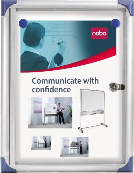 Actual product image Nobo Showcase extra flat with metal back panel