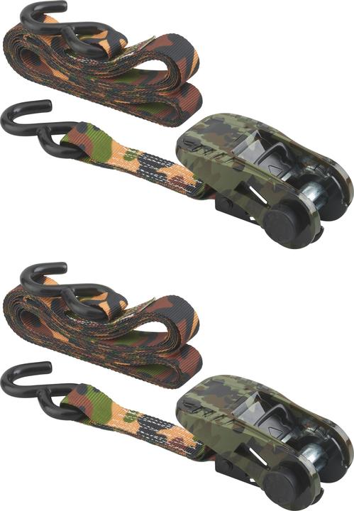 Thirard Lot de 2 sangles de serrage, 5m, à cliquet, crochet s, camouflage -