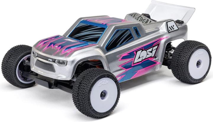 Produktbild Losi Micro-T 2S 1/28 2WD RTR Stadium Truck (Akku & Ladegerät enthalten), Silber (RTR Ready-to-Run)
