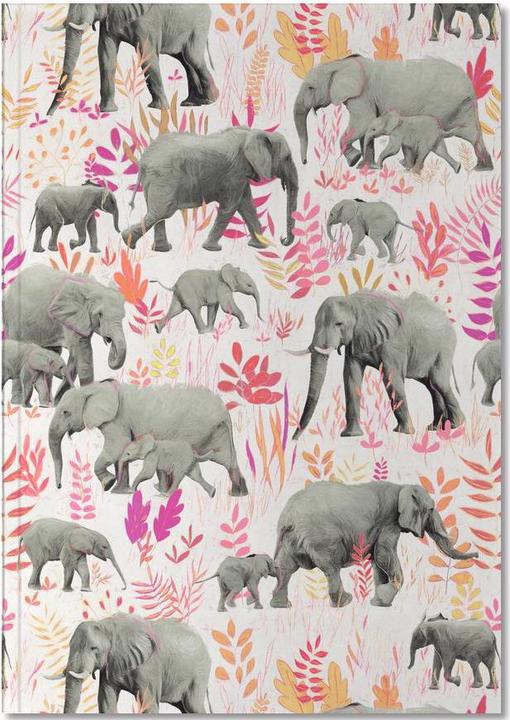 Image du produit Juniqe Motif éléphants roses et orange (A5, Blanc)