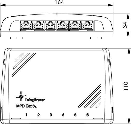 Produktbild Telegärtner Netzwerk Patchpanel Mini Verteiler 6 Port Cat.6