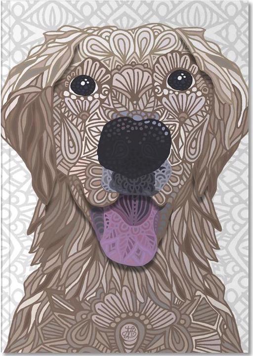 Produktbild Juniqe Geometrischer Golden Retriever (A5, Blanko, Harter Einband)