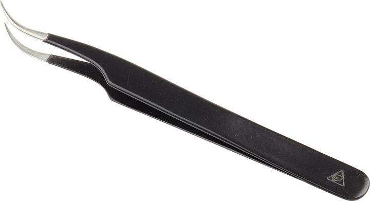 Actual product image RS PRO ESD epoxy coated tweezers curved 120mm