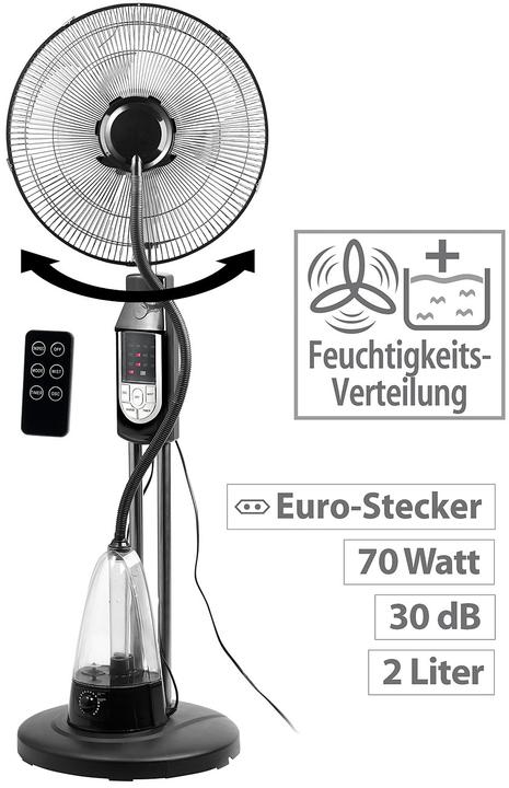 Produktbild Sichler Sprühnebel-Standventilator mit Oszillation und Fernbedienung (30 dB)