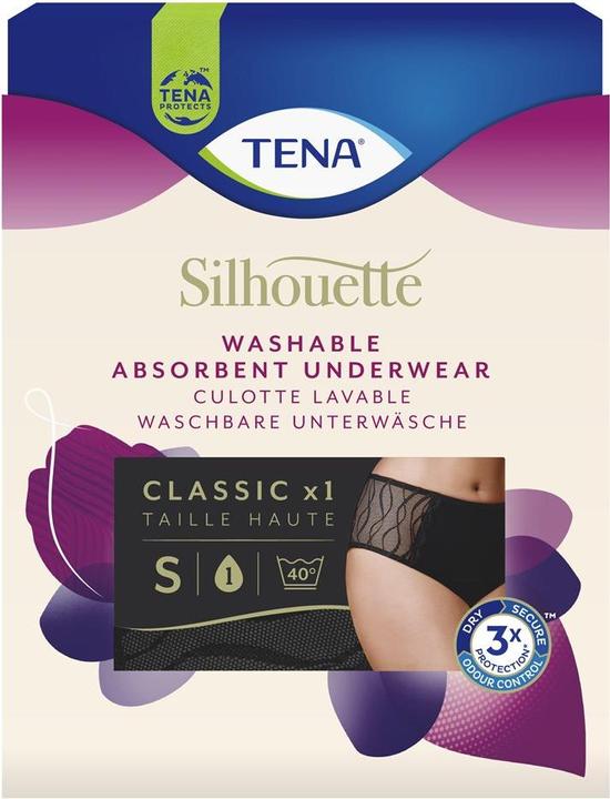 Tena Silhouette Classic Washable Underwear schwarz (4 x, S)