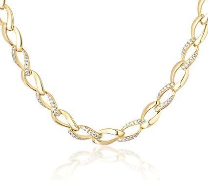 Produktbild JVD Solid gold-plated chain with zircons SVLN0205SH2GO42
