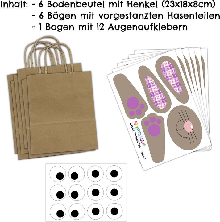 Produktbild Papierdrachen Grosse Osterhasen (Geschenktüte, 12 x)