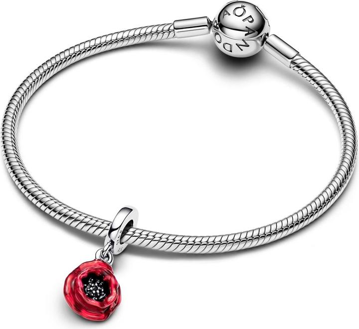Immagine prodotto Pandora Ciondolo pendente fiore rosso (Argento 925, Smalto)