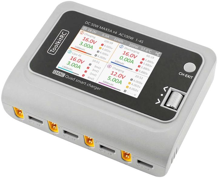 Produktbild Toolkitrc Quad-Ladegerät Q4AC XT60 100W, 1-4S