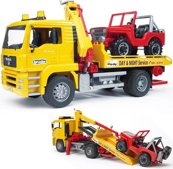 Actual product image Bruder Man tow truck with off-road vehicle