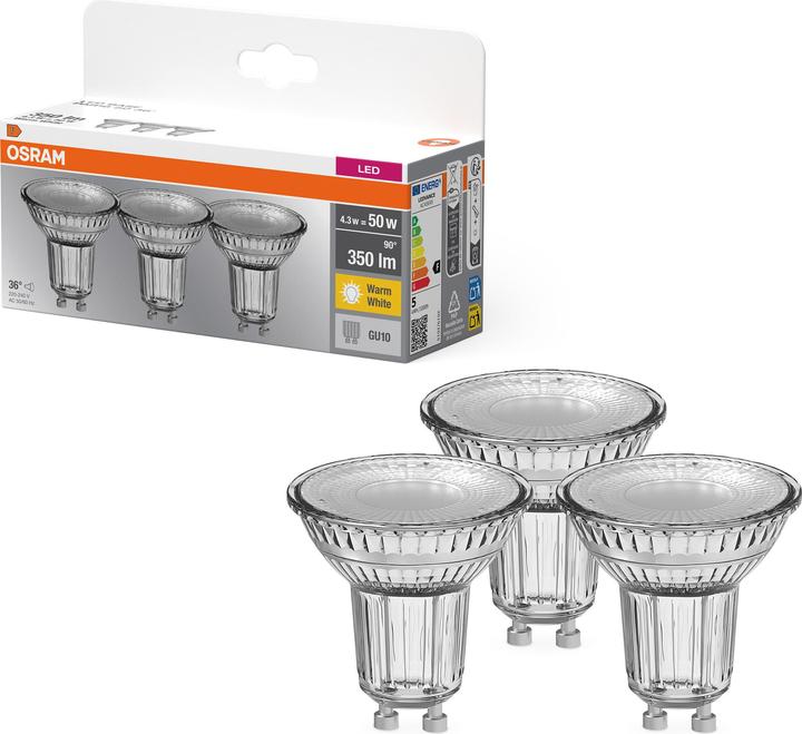 Image du produit Osram Led Base Par16 (GU10, 4.30 W, 350 lm, 3 x, F)