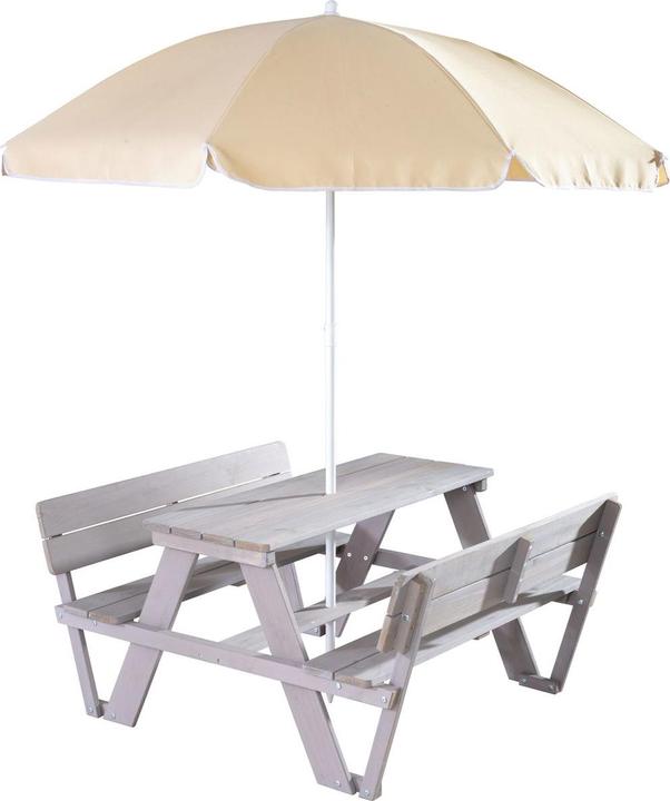 Roba Gruppo di seduta per bambini 'PICKNICK per 4' Outdoor +, con schienale, con set di ombrelloni (Dinette per bambini)