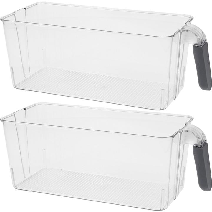 Actual product image Excellent Houseware Fridge storage box with handle. 30 x 13 x 11 cm, set of 2