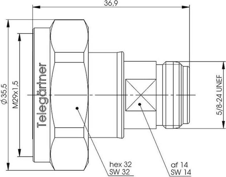 Produktbild Telegärtner Koax-Adapter 7-16-DIN-Stecker