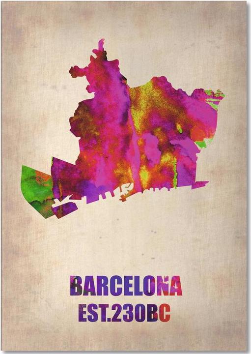 Image du produit Juniqe Barcelone - Carte en aquarelle (A5, À rayures)