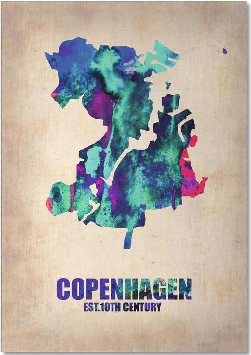 Produktbild Juniqe Kopenhagen-Aquarell-Stadtkarte (A5, Gepunktet)