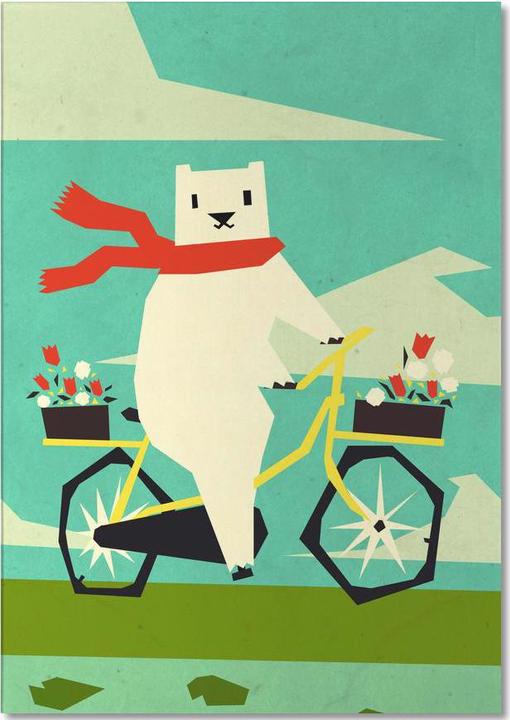 Image du produit Juniqe Yeti riding a bike - Art pour enfants (A5, À rayures)