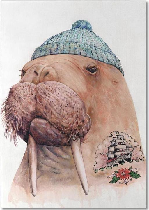 Image du produit Juniqe Tatooed Walrus - Créatures et hybrides (A5, Blanc)
