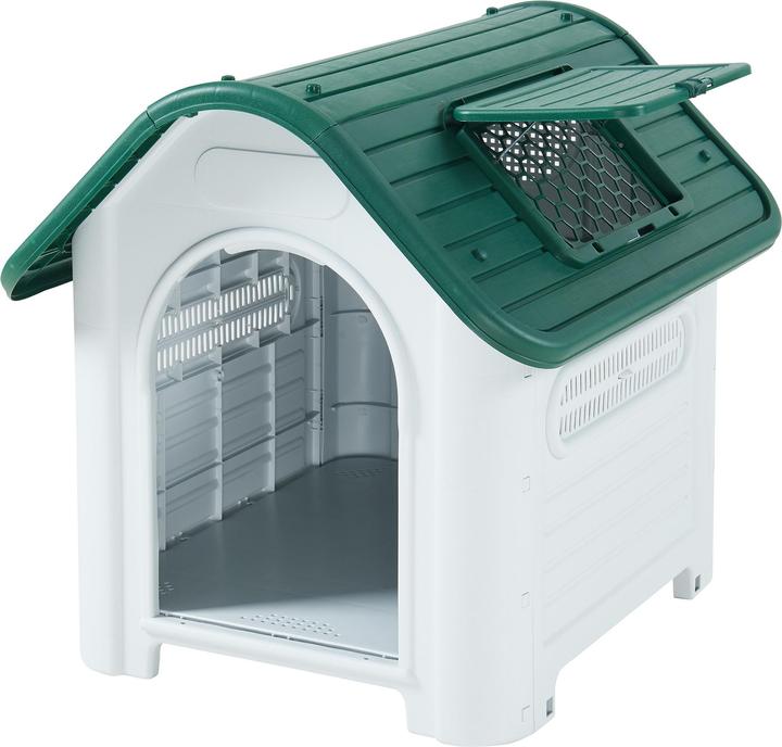 En.Casa Hundehütte Bello 87x72x75 cm Weiss/Grün