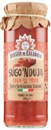 Delizie di Calabria Sugo N'Duja - italienische Tomatensauce für Pasta mit scharfer Salami (330 g)