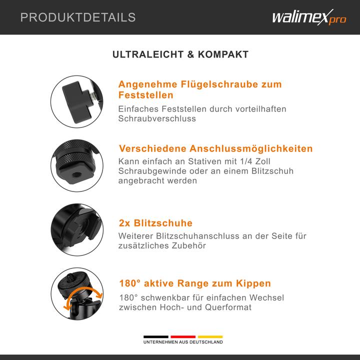 Produktbild Walimex pro Multi Mini-Kugelkopf Double Shoe (Kugelkopf)