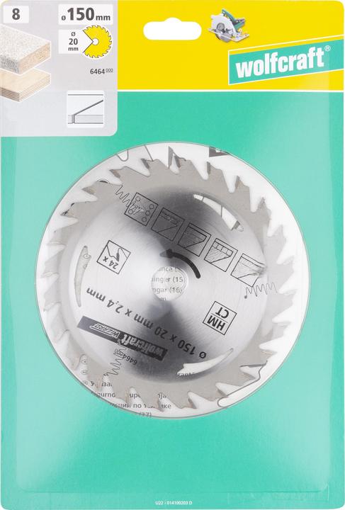 Actual product image wolfcraft wolfcraft 1 Kreissägeblatt HM, 24 Zähne ø160mm