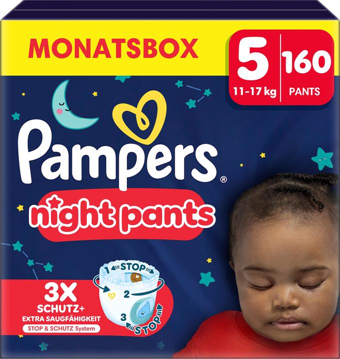 Pampers Baby-Dry Night Pants (Gr. 5, Monatsbox, 160 Stück)