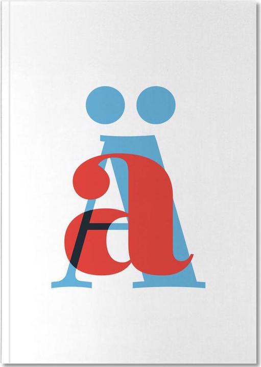 Actual product image Juniqe Cyan/Red Ä - Alphabet & Letters (A4, Lined)