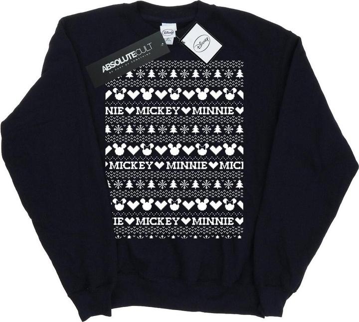 Disney Mickey And Minnie Christmas Fair Isle Sweatshirt Mädchen