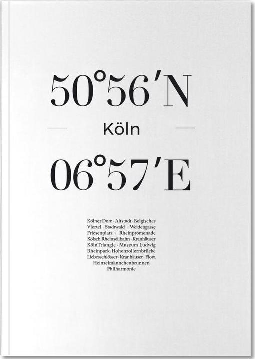 Produktbild Juniqe Köln Koordinaten (A4, Blanko)