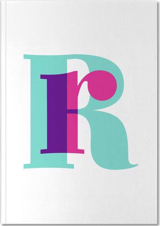 Actual product image Juniqe Magenta/Mint R - Alphabet & Letters (A4, Dotted)