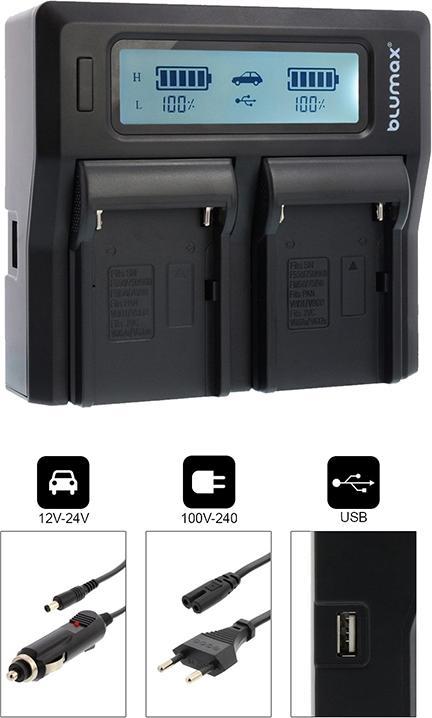 Produktbild Blumax Dualcharger ink. Aufsatz f?r Sony FM50 (Kamera Akku Ladegerät)