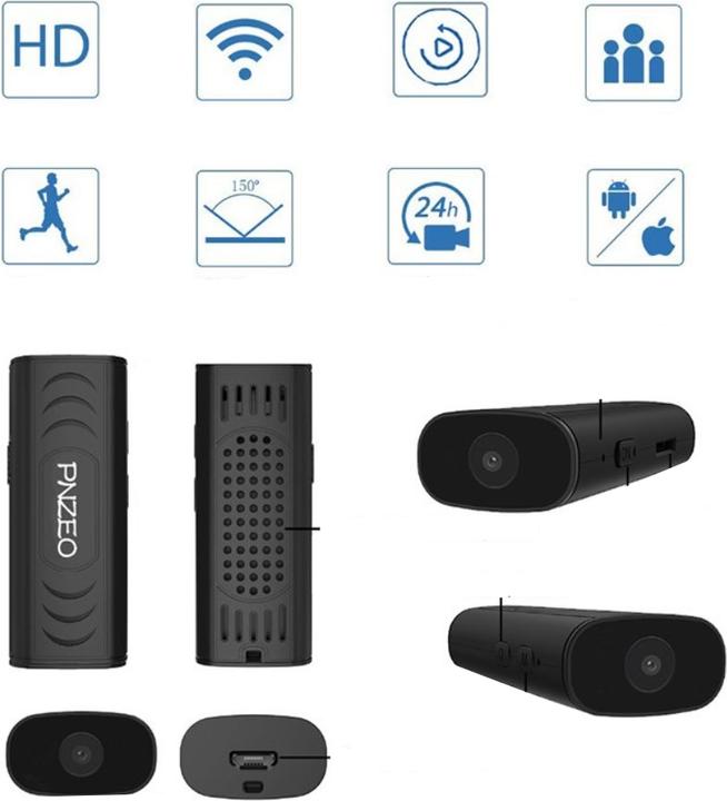 Actual product image Werkstein Mini WiFi IP Kamera FullHD 1080p, Nachtsicht, Micro SD, iOS/Android (1920 x 1080 Pixels)