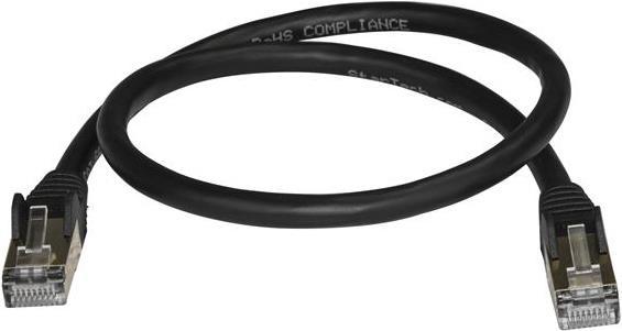 Image du produit StarTech Câble de brassage Cat6a 0.5m Black (STP, CAT6a, 0.50 m)