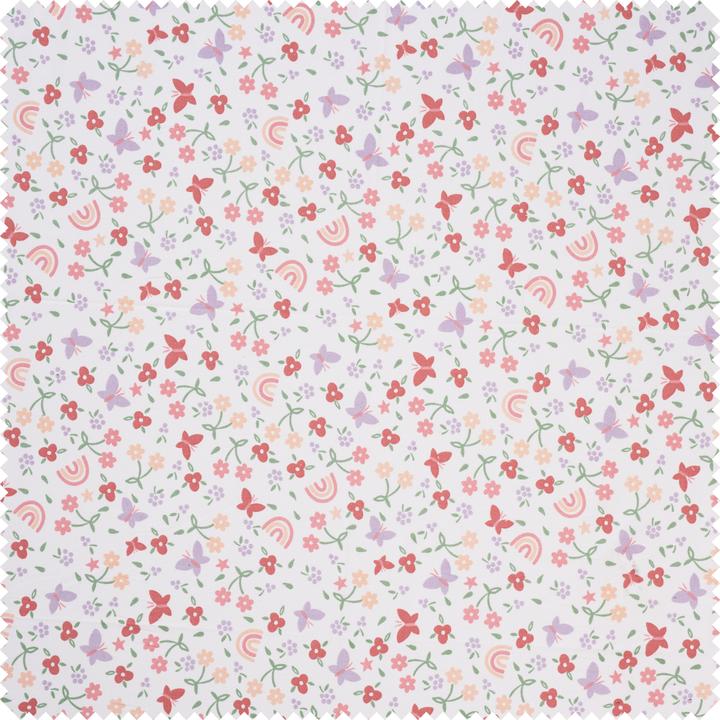 Produktbild VBS Baumwoll-Stoff "Blumen, Regenbogen und Schmetterlinge", 150 cm breit, Meterware