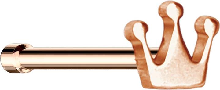 Star Piercing Nasenstecker gerade rosegold mit Krone (ohne Messing, Chirurgenstahl 316L)