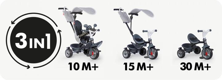 Produktbild Smoby Baby Driver Tricycle Grey