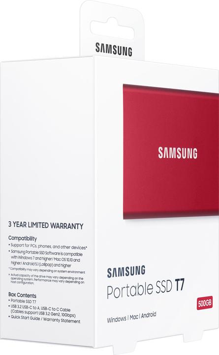 Produktbild Samsung Portable T7 Red (500 GB)