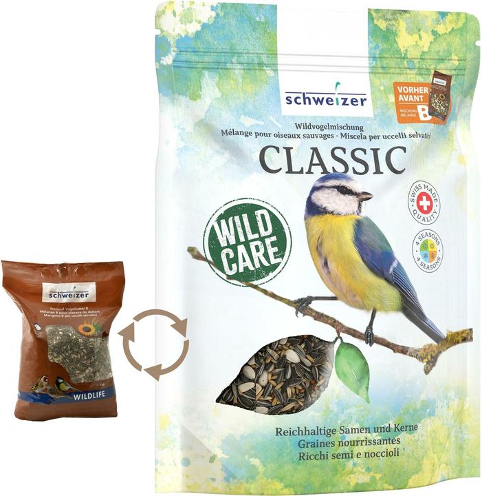 Schweizer Eric cibo per uccelli mix per uccelli selvatici Classic 1 kg (1 x, 1 kg)