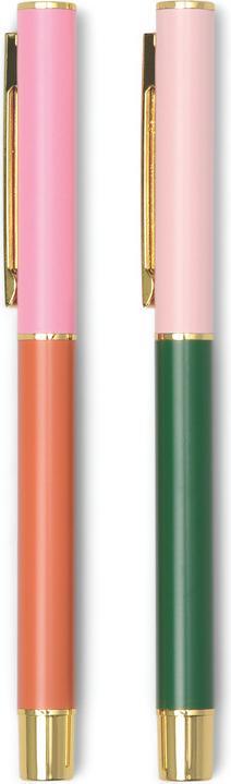 Image du produit Designworks Colour Block Pens - Red Orange & Emerald (Set Of 2) (Multicolore, 2 x)