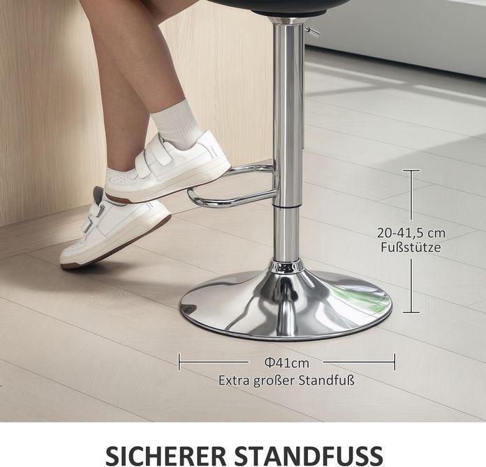 Produktbild Swisshandel24 Barhocker 2er Set, Gepolstert Barstuhl mit Stahlgestell, Lehne für Küche Schwarz