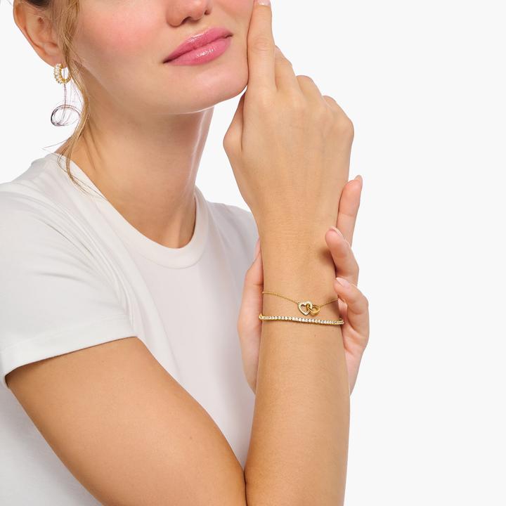 Image du produit Thomas Sabo Bracelet avec coeurs entrelacés plaqué or (19 cm, Argent 925)